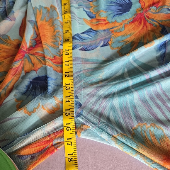 Shore Life Sheer Mesh Floral Coverup Pants Women's 2X Retro Tropical Hawaiian - Picture 11 of 13